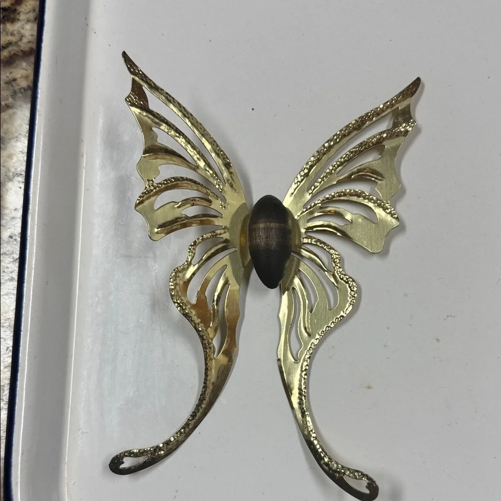Butterflies Elegant Butterfly Wall Decor Set - Gold and Brown